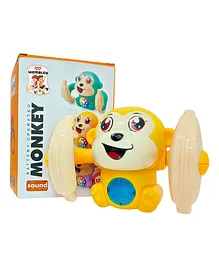 Planet of Toys Dancing Monkey Musical Toys for Kids Baby Spinning Rolling Doll Tumble Toy with Voice Control Musical Light and Sound Effects with Sensor ISI Mark Make in India -  MultiColor