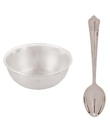 Osasbazaar Pure Silver Bowl and Spoon Set BIS Hallmarked - Silver