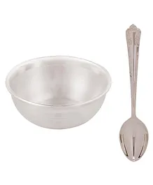 Osasbazaar Pure Silver Bowl and Spoon Set BIS Hallmarked - Silver