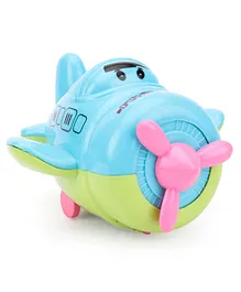 Toytales Funny Cartoon Plane Pull-Back Toy - Blue Green