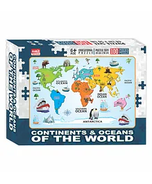 Ankit Toys Continents & Ocean Of The World Map Educational Jigsaw Puzzle for Kids Jumbo Pack Multicolor - 100 Pieces