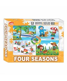 Ankit Toys Four Seasons Educational Jigsaw Puzzle for Kids Jumbo Pack Multicolor - 100 Pieces