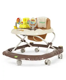 Baybee Activity Baby Walker for Kids Round Kids Walker with 3 Position Adjustable Height & Musical Toy Bar Rattles - Brown