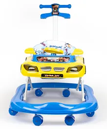 Bumtum Racing Car Walker with Music Parental Handle - Blue & Yellow