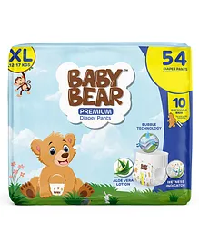 Baby Bear Cottony Soft Breathable Premium Pant Style Diapers with Disposable Bags X Large - 54 Pieces
