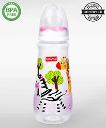 Babyhug Drop Anti- Colic Sterilizable Feeding Bottle Pink - 250 ml (Color / Print May Vary)