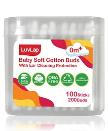 Luv Lap Baby Comfy Safety Tip Cotton Buds 100 Sticks - White