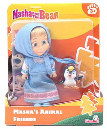 Masha And The Bear With Her Penguin Friend Multicolour - Height 12 cm