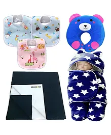 BRANDONN New Born Baby Gift Set Combo Pack for Baby Boys and Baby Girls Pack of 6 Pcs - Multicolour