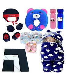 BRANDONN New Born Baby Gift Set Combo Pack for Baby Boys and Baby Girls Pack of 11 - Multicolour