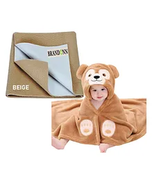 BRANDONN New Born Baby Gift Set Combo Pack for Baby Boys and Baby Girls Pack of 2 - Beige