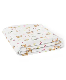Haus & Kinder Cotton Fitted Crib Sheet Whimsical Woodland- White Brown