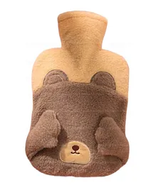 FunBlast Bear Design Hot Water Bag with Soft Cover 1000 ml - Brown