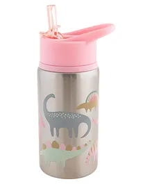 Stephen Joseph Stainless Steel Water Bottle Pink Dino - 450 ml
