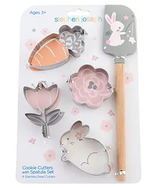 Stephen Joseph Kids Cookie Cutter With Spatula Set Bunny  - Silver