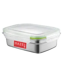 HAZEL Stainless Steel Tiffin Box Airtight Container Leak Proof Lunch Box Rectangle Food Storage Container For Kitchen Airtight Dabba 550 ml- Silver