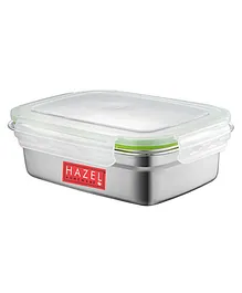 HAZEL Stainless Steel Tiffin Box Airtight Container Leak Proof Lunch Box Rectangle Food Storage Container For Kitchen Airtight Dabba 850 ml- Silver