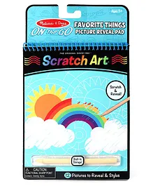 Melissa & Doug On The Go Favourite Things Scratch Art Hidden Picture Pad - 12 Pages