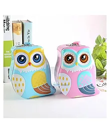 Archies Owl Shaped Coin Money Box Piggy Bank with Key Pack of 2 - Multicolor