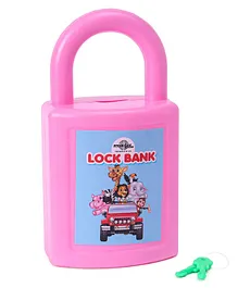 Speedage Lock Shape Money Bank - Pink
