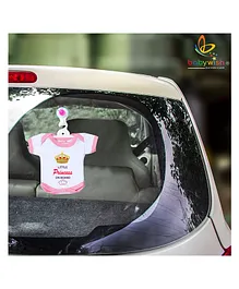 Babywish Baby on Board Car Decals Cloth Safety Sign Board Come with One Hanger & One Large Vaccum Suction Cups -Pink