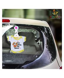 Babywish Baby on Board Car Decals Cloth Safety Sign Board Come with One Hanger & One Large Vaccum Suction Cups - Yellow