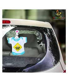 babywish Baby on Board Car Decals Cloth Safety Sign Board Come with One Hanger & One Large Vaccum Suction Cups Little Man On Board- Blue