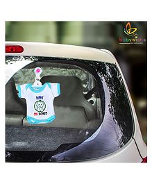 babywish Baby on Board Car Decals Cloth Safety Sign Board Come with One Hanger & One Large Vacuum Suction Cups Naughty Baby On Board- Blue