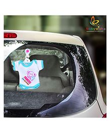 babywish Baby on Board Car Decals Cloth Safety Sign Board Come with One Hanger & One Large Vaccum Suction Cups Princess On Board Cute Girl Print- Blue