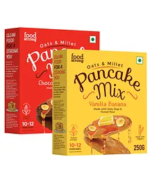 Foodstrong Oats & Millets Vanilla Banana & Chocolate Banana Pancake Mix Pack of 2- 250 Gm each