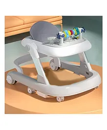 Multifunctional 2 in 1 Baby Activity Walker With anti Fall Protection & Adjustable Height Without Foot Mat - Grey