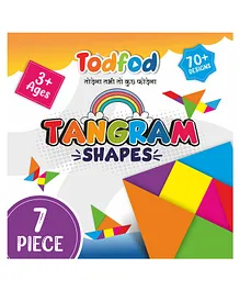 TodFod Wooden Tangram Puzzle Toy Brain Games for Kids & Children Brain Booster Junior Edition Learning & Educational Tangram Pattern Block - 7 Pieces
