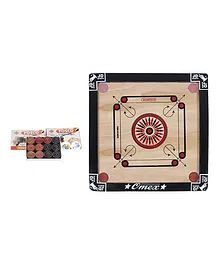 JD Sports New Carrom Board Small With Coins - Cream And Black
