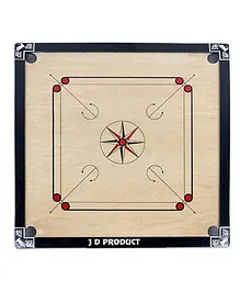 JD Sports Wooden Carrom Board - Cream And Black