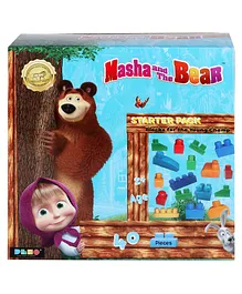 PLEX Building Blocks Starter Pack Masha & the Bear Brown - 40 pieces