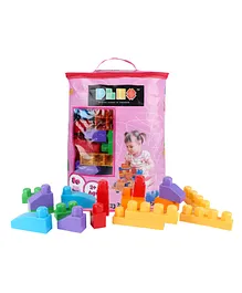 PLEX Building Blocks with Bag Pack Pink - 80 Pieces