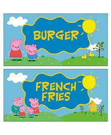 Peppa Pig Theme Food Labels Buffet Table Cards - Pack Of 10