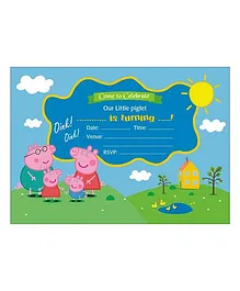 Peppa Pig Theme Invitations - Pack Of 10 