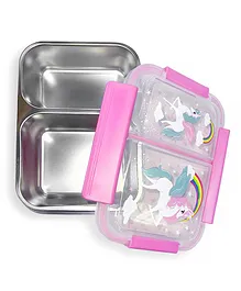 Eazy Kids Steel Bento Insulated Lunch Box - Pink