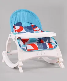 2 in 1 Baby Bouncer Newborn to Toddler Rocker Cum Reclining Chair with Removable Tray & Soothing Vibrations and Music - Blue