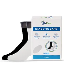 Dr Foot Diabetic Socks for Men & Women 2 Pairs - Black White