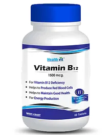 Healthvit Vitamin B12 1500 mcg - 60 Tablets