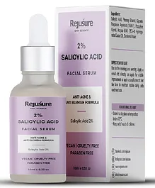Rejusure 2% Salicylic Acid Face Serum Reduces Open Pores & Excess Oil Fights Blackheads Best for Acne Prone & Oily Skin Cruelty Free & Dermatologist Tested  10ml