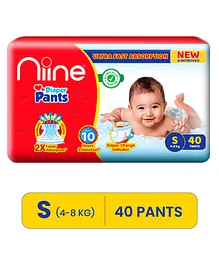 Niine Baby Diaper Pants Small Size  for Overnight Protection with Rash Control - 42 Pants