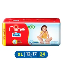 Niine Baby Diaper Pants Extra Large Size  for Overnight Protection with Rash Control - 24 Pants