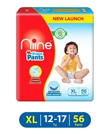 Niine Baby Diaper Pants Extra Large Size  for Overnight Protection with Rash Control - 56 Pants