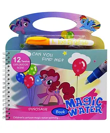 Asera Unicorn Lil Pony Theme Reusable Magic Water Painting Book - Multicolor