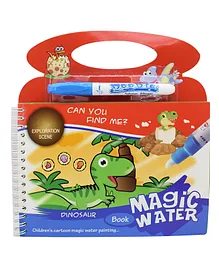 Asera Dinosaur Theme Reusable Magic Water Painting Book - Multicolor