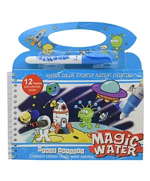 Asera Space Theme Reusable Magic Water Painting Book - Multicolor