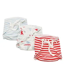 Cuddle Care Baby Padded Nappies Nautical Smiles Medium Pack of 3 - Multicolour